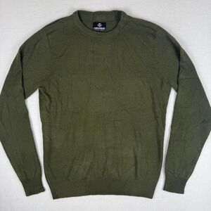 Threadbare Mens Olive Green Crew Neck Sweater Knit Jumper Size Medium